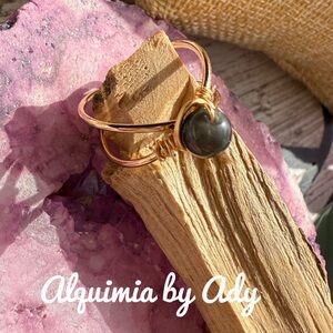 Alquimia Gold and Black Stone Ring